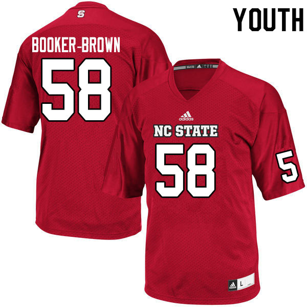 Youth #58 Nick Booker-Brown NC State Wolfpack College Football Jerseys Sale-Red - Click Image to Close